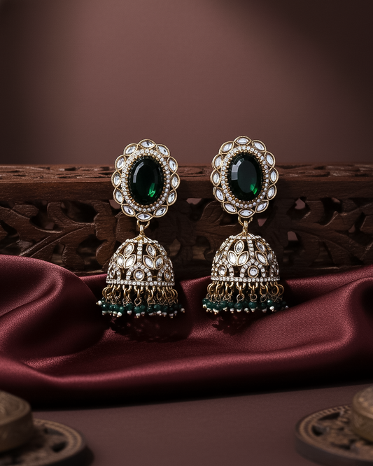 Green Seher Premium Jhumki Earring