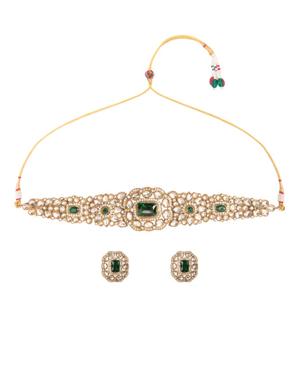 Emerald Gunveen Choker Necklace Earring