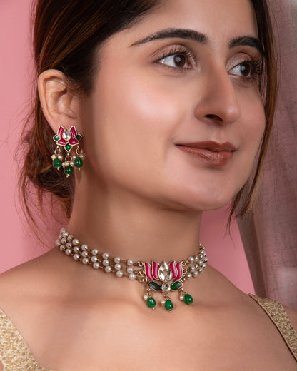 Green Ambika Choker Set