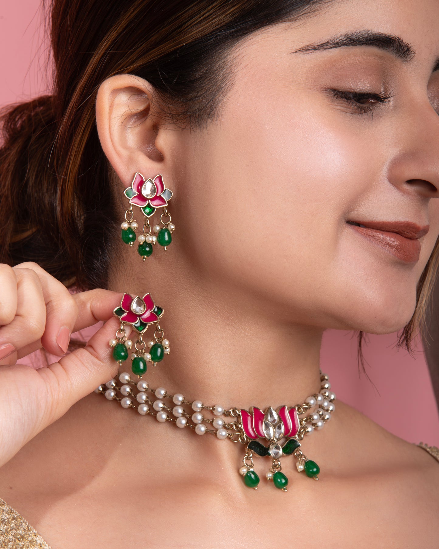 Green Ambika Choker Set