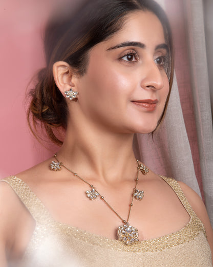 Tara Pendant Style Long Necklace Set with Earring
