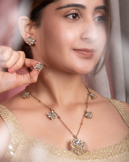 Tara Pendant Style Long Necklace Set with Earring