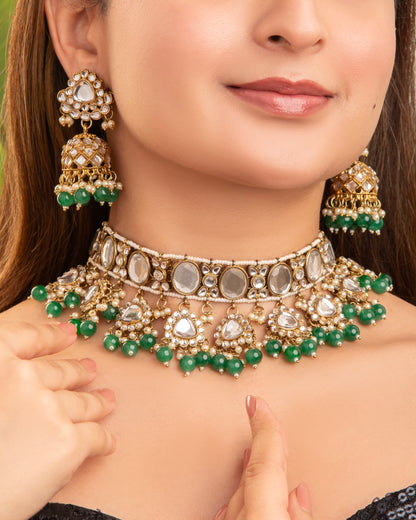 Green Myraahi Choker Set