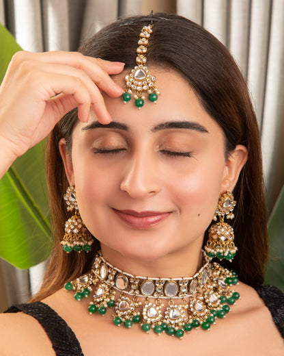 Green Myraahi Choker Set
