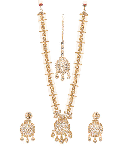 Pearl Shivangi Premium Long Necklace With Earring & Teeka