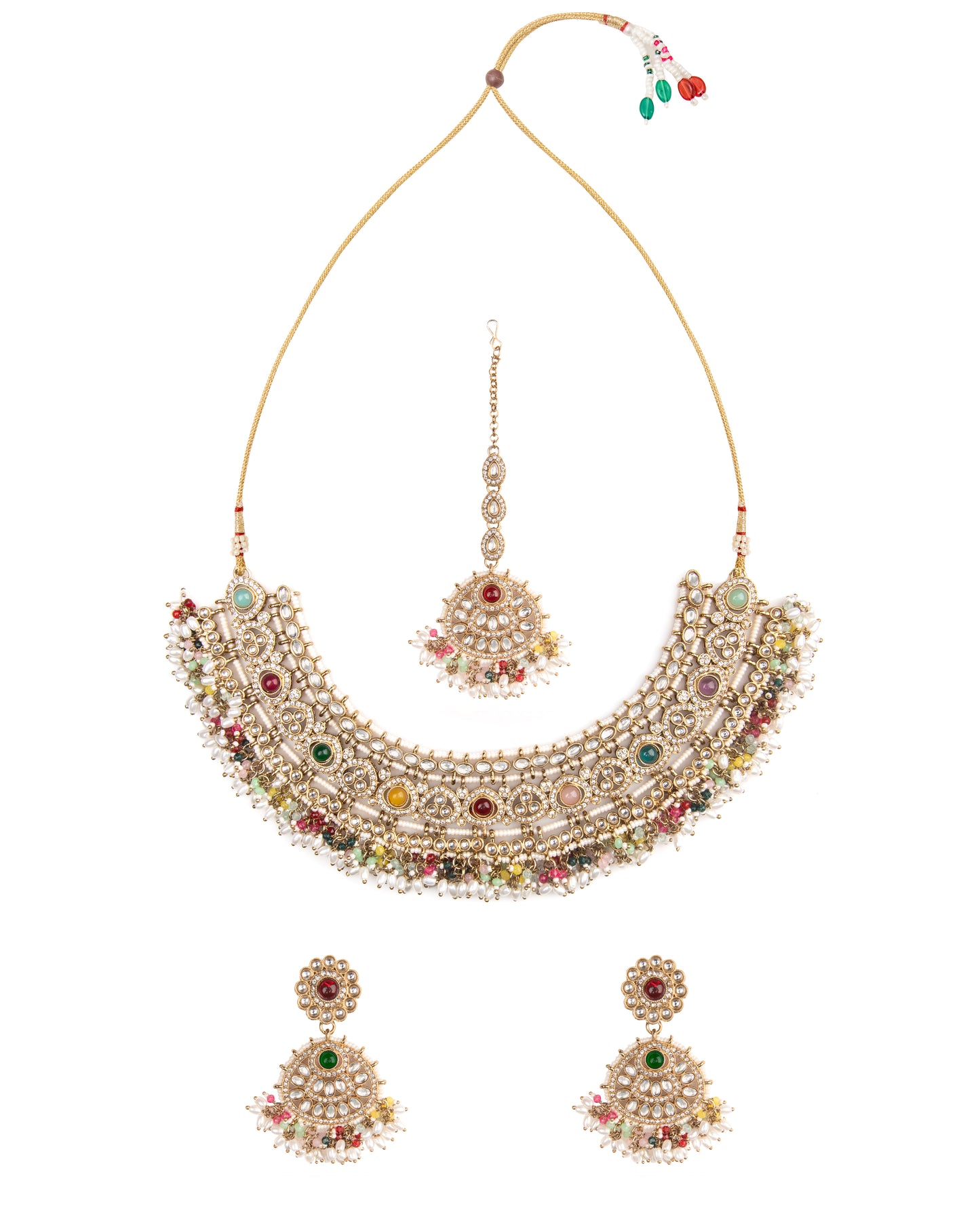 Manveer Punjabi Necklace Set with Earring and Teeka
