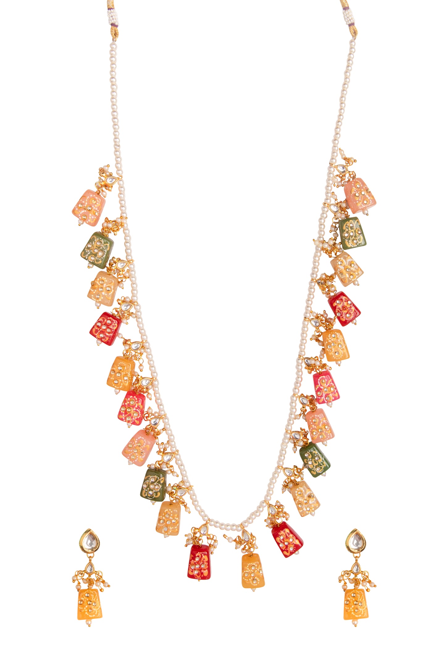 Balraj Jadau Long Set with Handwork Beads