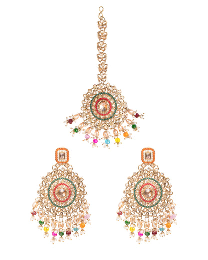 Multi Tavisha Punjabi Pakistani Teeka Chandbali Set