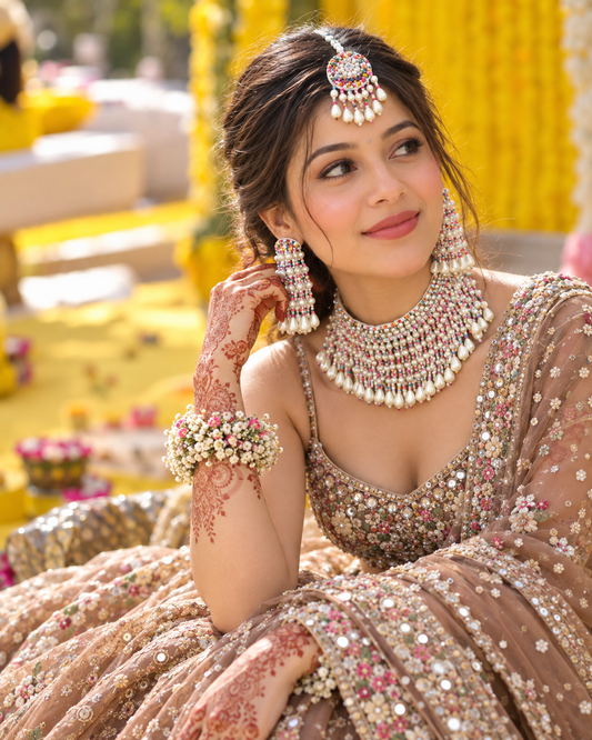 Multi Zarvisha Handmade Jewellery For Haldi & Mehendi