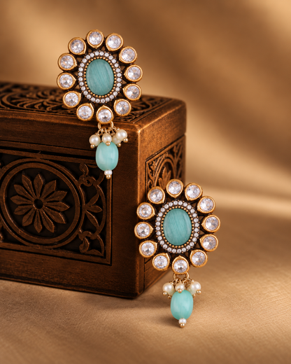 Mint Alizeh Monalisa Antique Designer Stud Earring