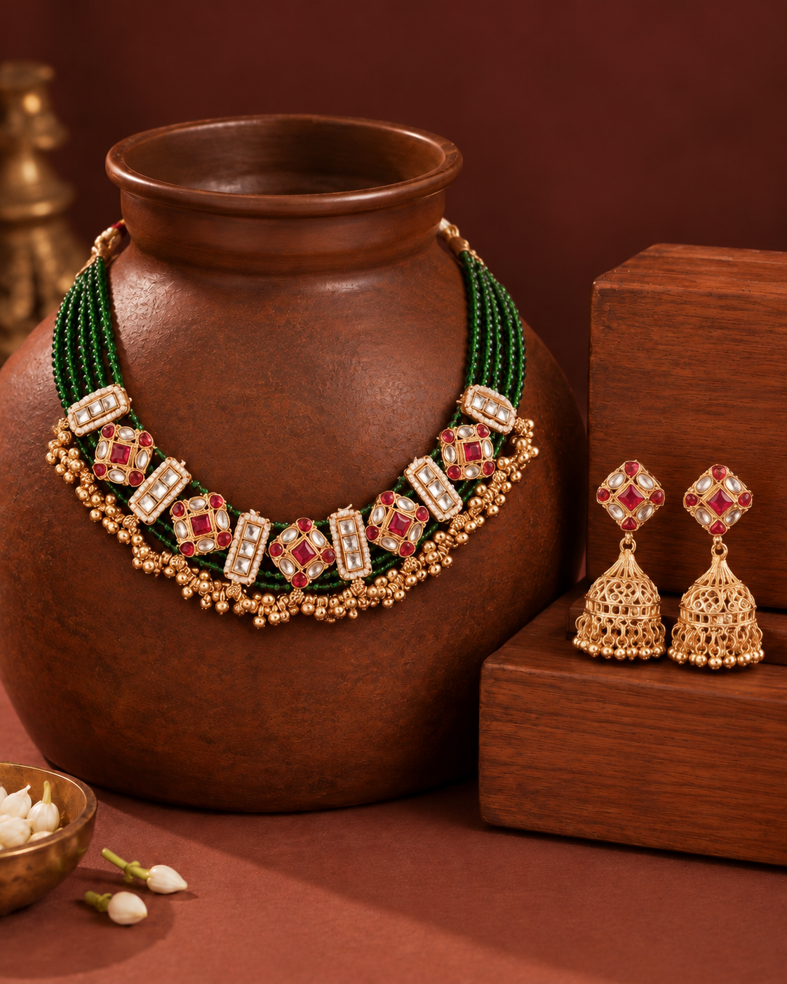 Navimaya Rajwada Necklace Set with Earring