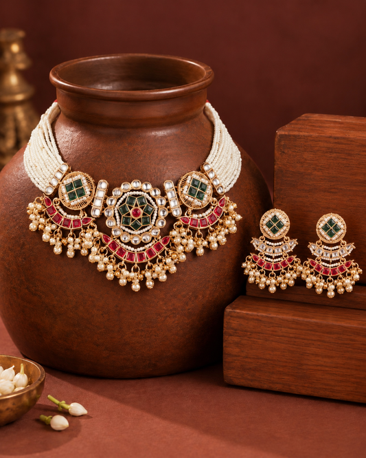 Soundarya Rajwada Necklace Set with Earring