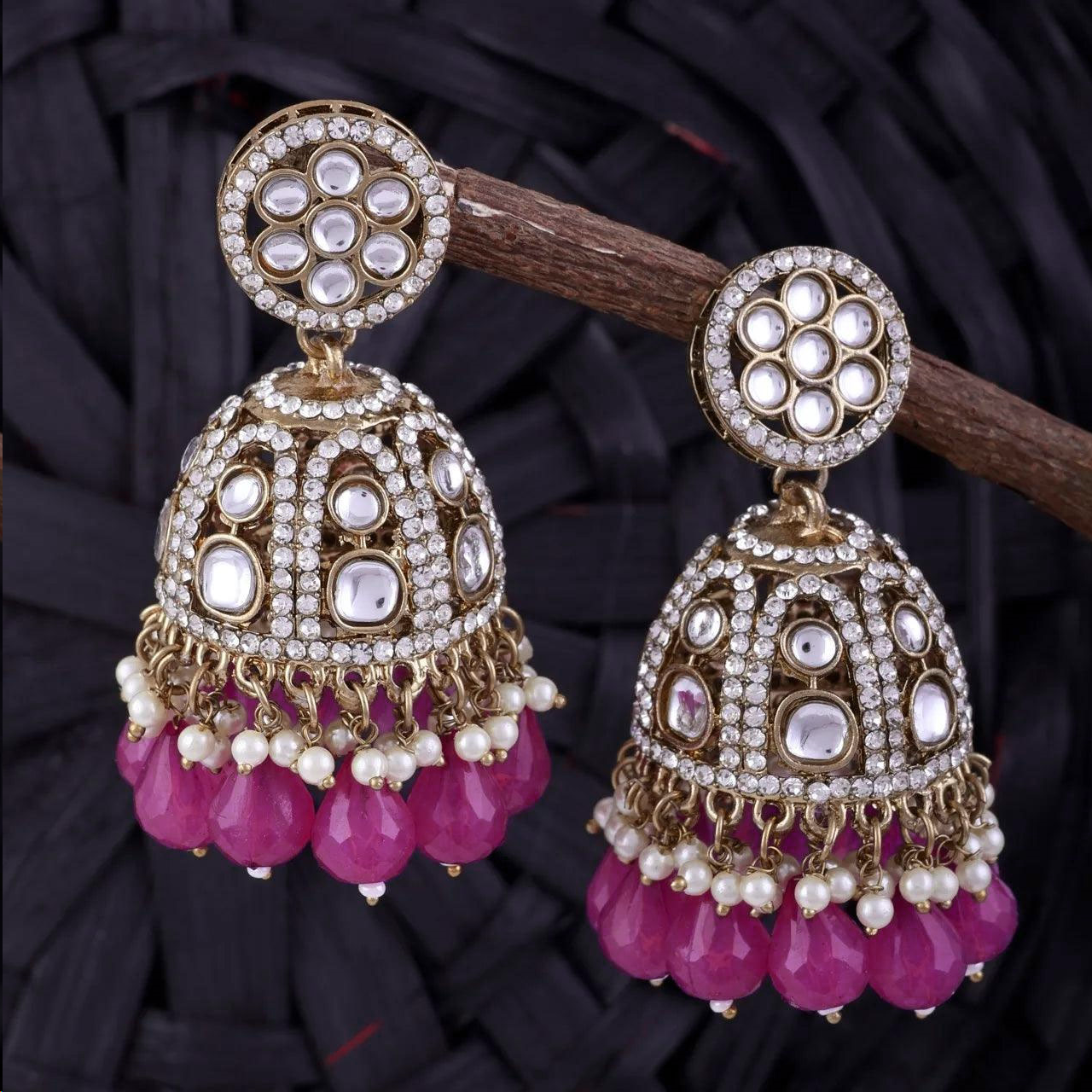 Pink Yasmeen Jhumka