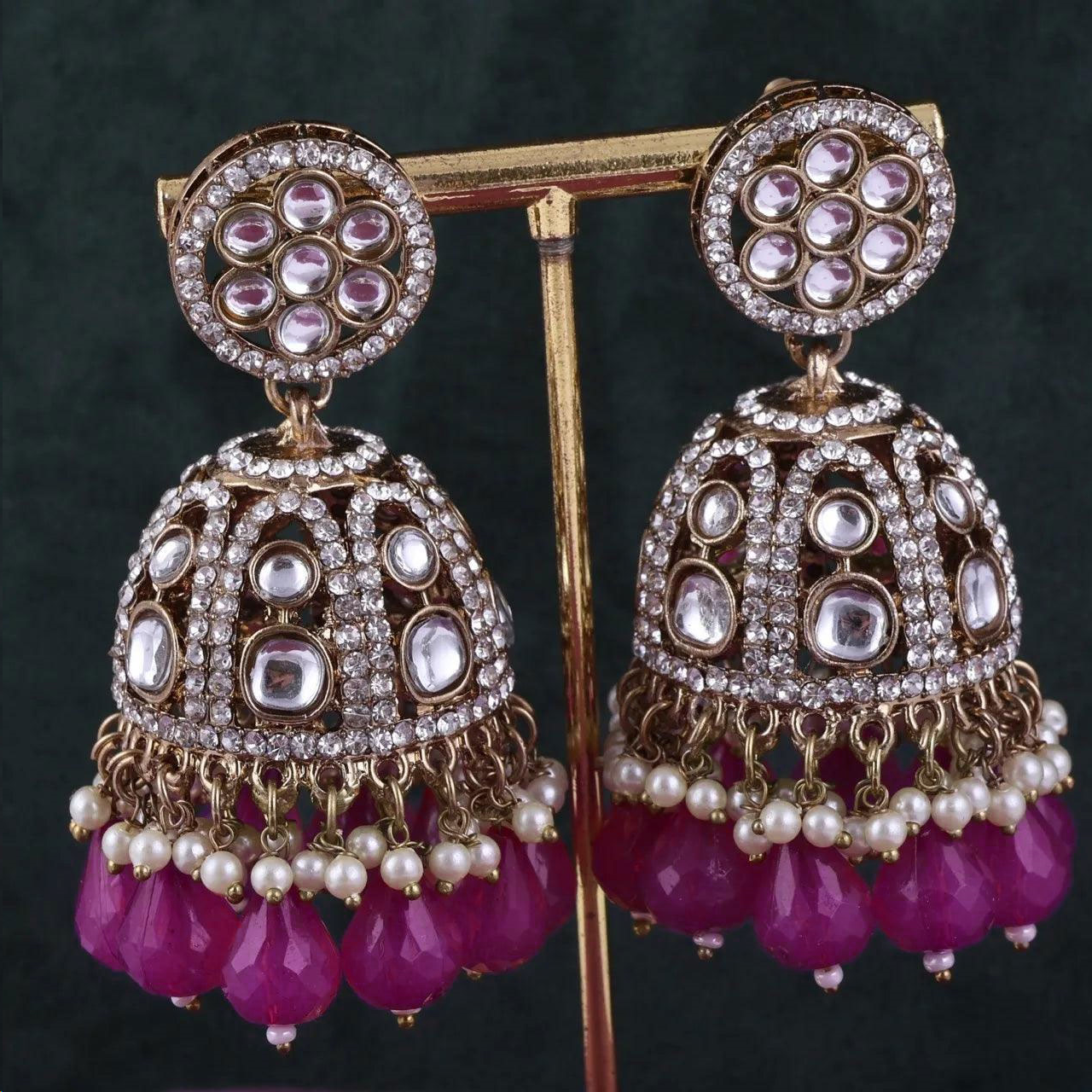 Pink Yasmeen Jhumka