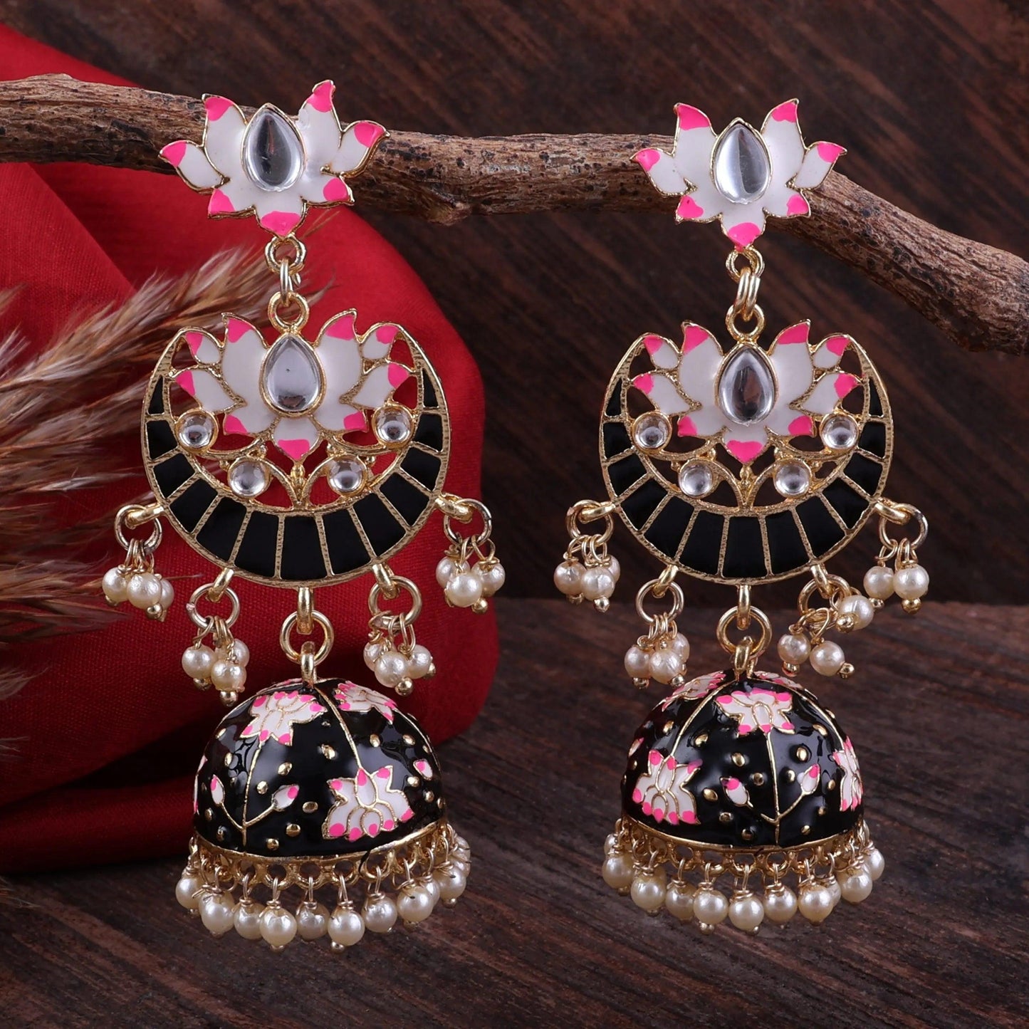 Black Long Moon Jhumka