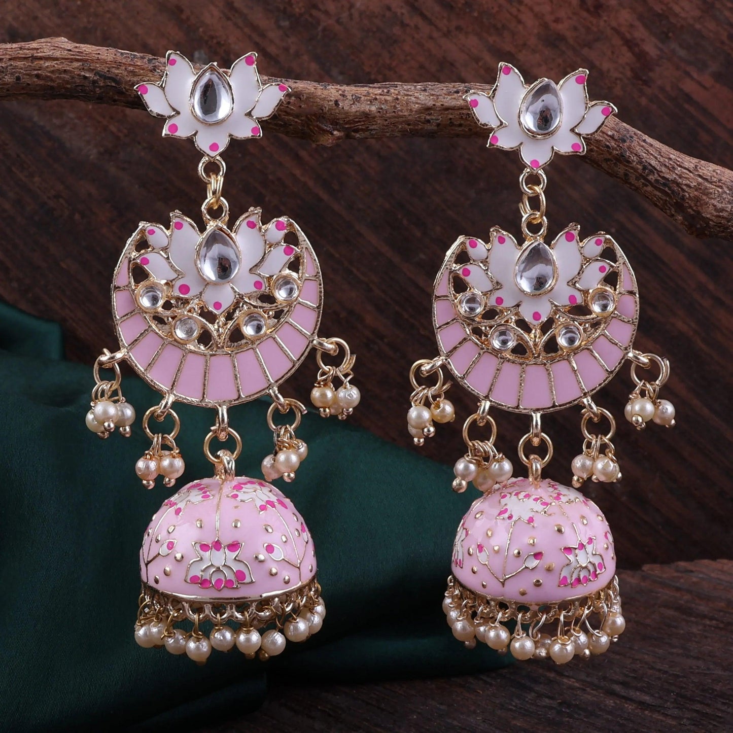 Blush Long Moon Jhumka