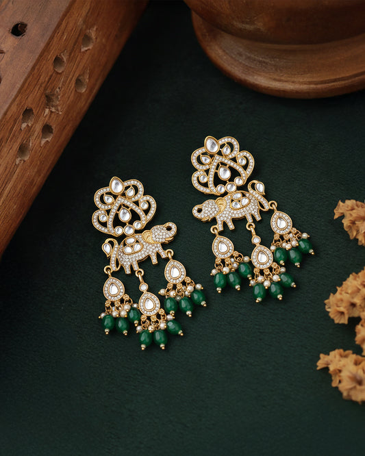 Green Vighnesh Designer Zircone Earring