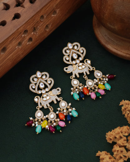 Multi Vighnesh Designer Zircone Earring