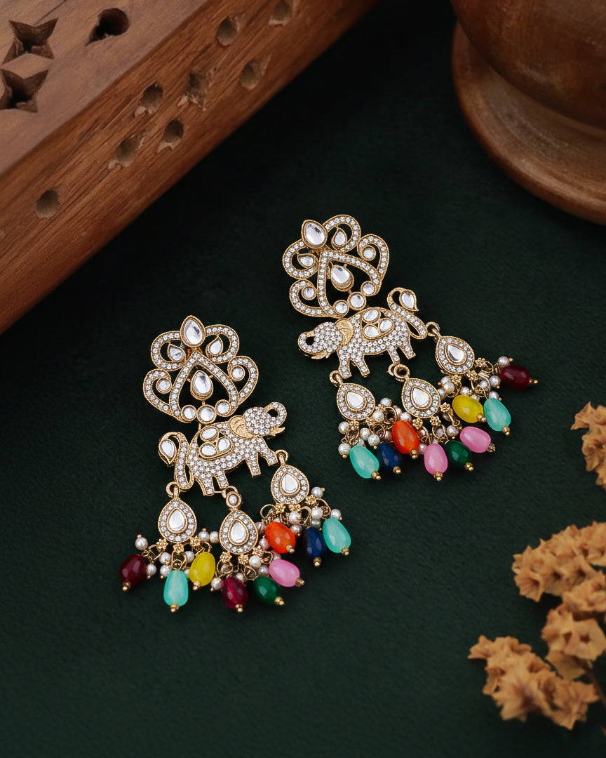 Multi Vighnesh Designer Zircone Earring