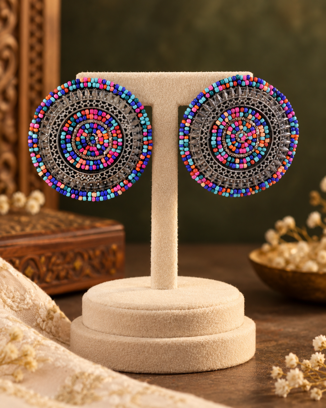 Multi Aabroo Oxidised Earrings