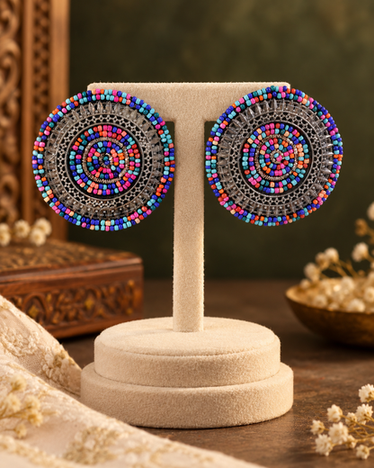 Multi Aabroo Oxidised Earrings