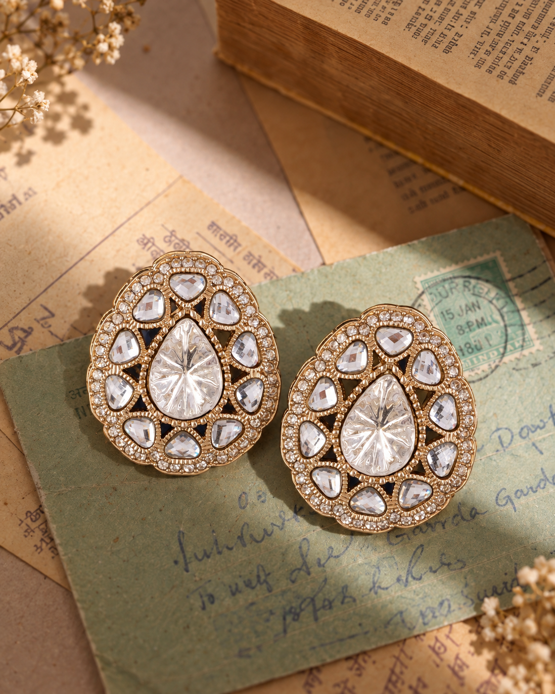 White Ibadat Premium Designer Zircone Earring