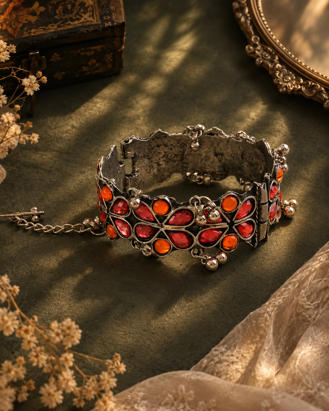 Pink Orange Mehrzaan Oxidised Bracelet
