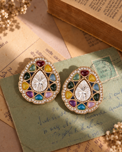 Multi Ibadat Premium Designer Zircone Earring