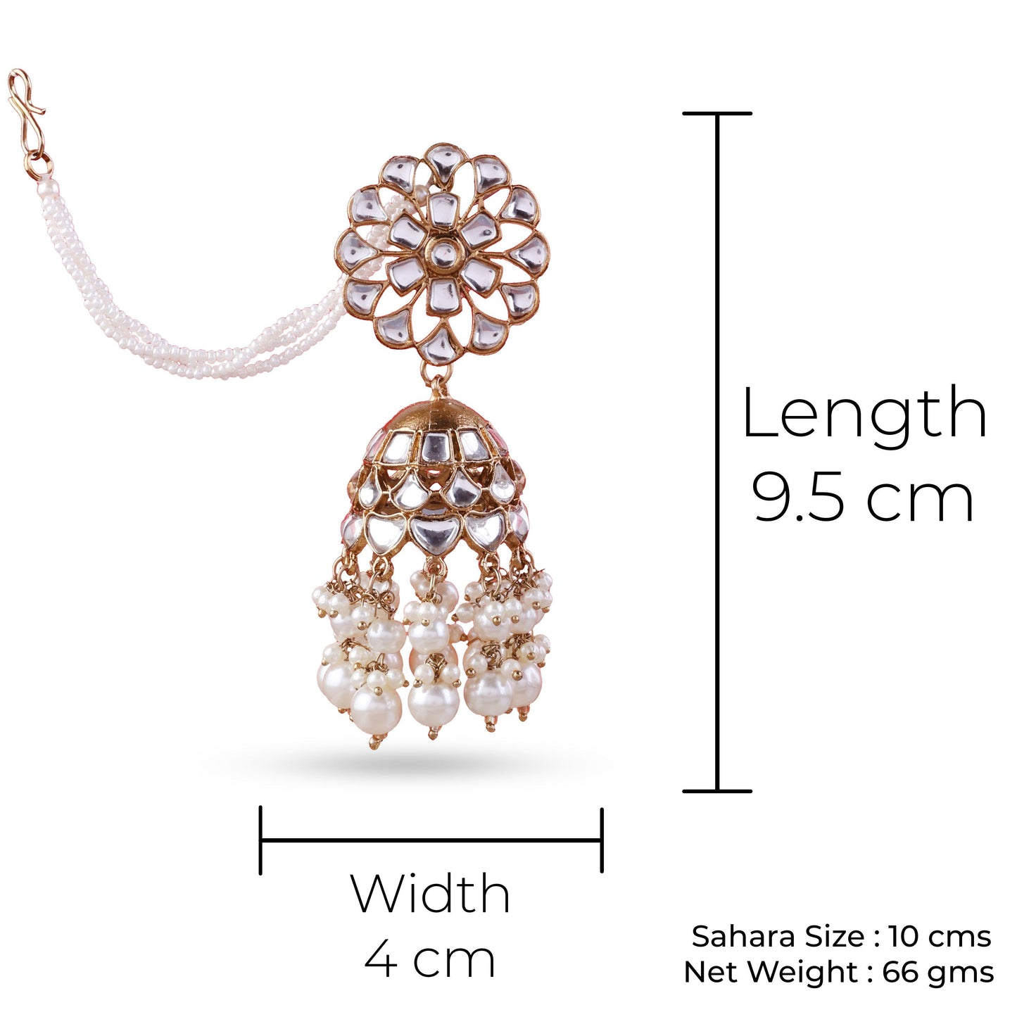 Pearl Virat Jhumka with Sahara