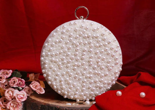 Meera Pearl Clutch – Round