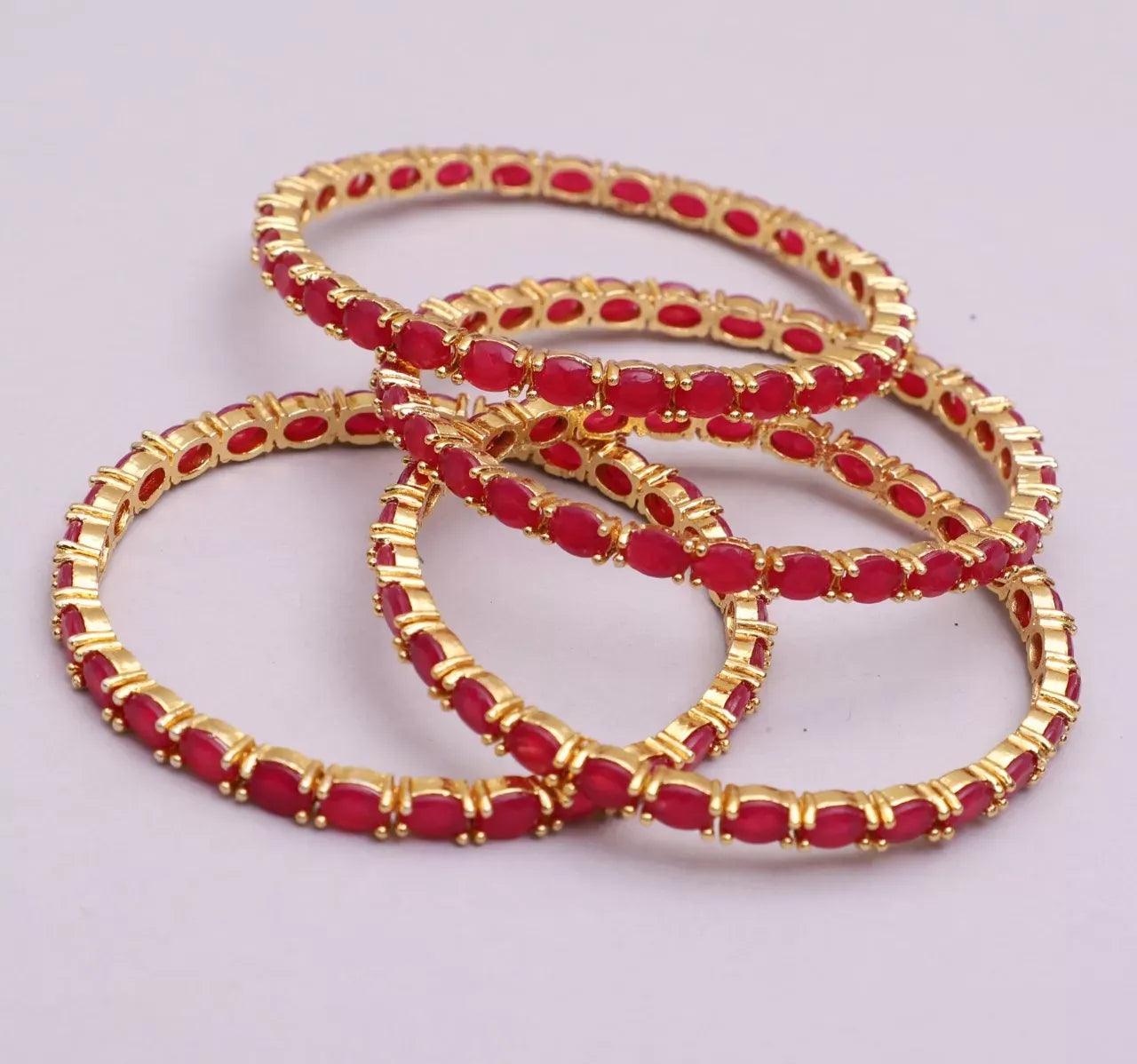 Sriyam Ruby Bangle Set