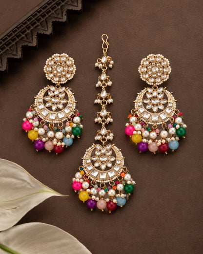 Multi Seerat Teeka Earring Combo Set