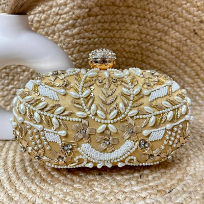 Beige Kanika Bridal Ethnic Clutch