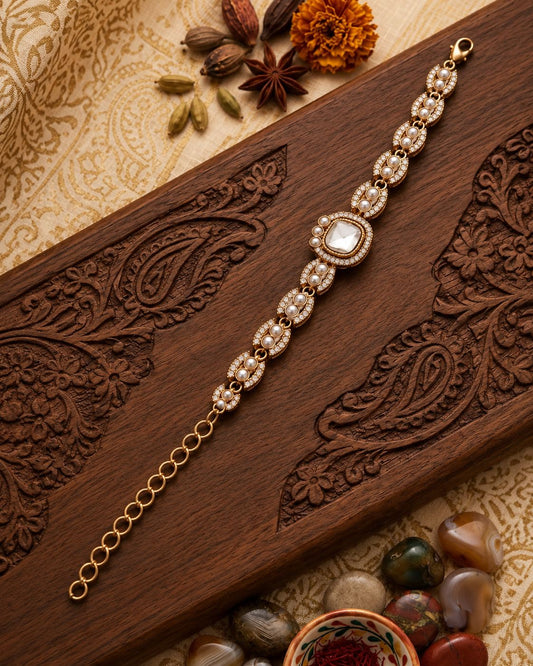 White Pranvika Indo Western Bracelet