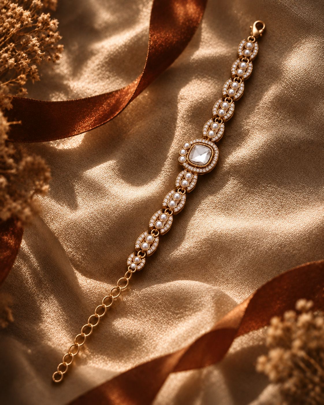 White Pranvika Indo Western Bracelet