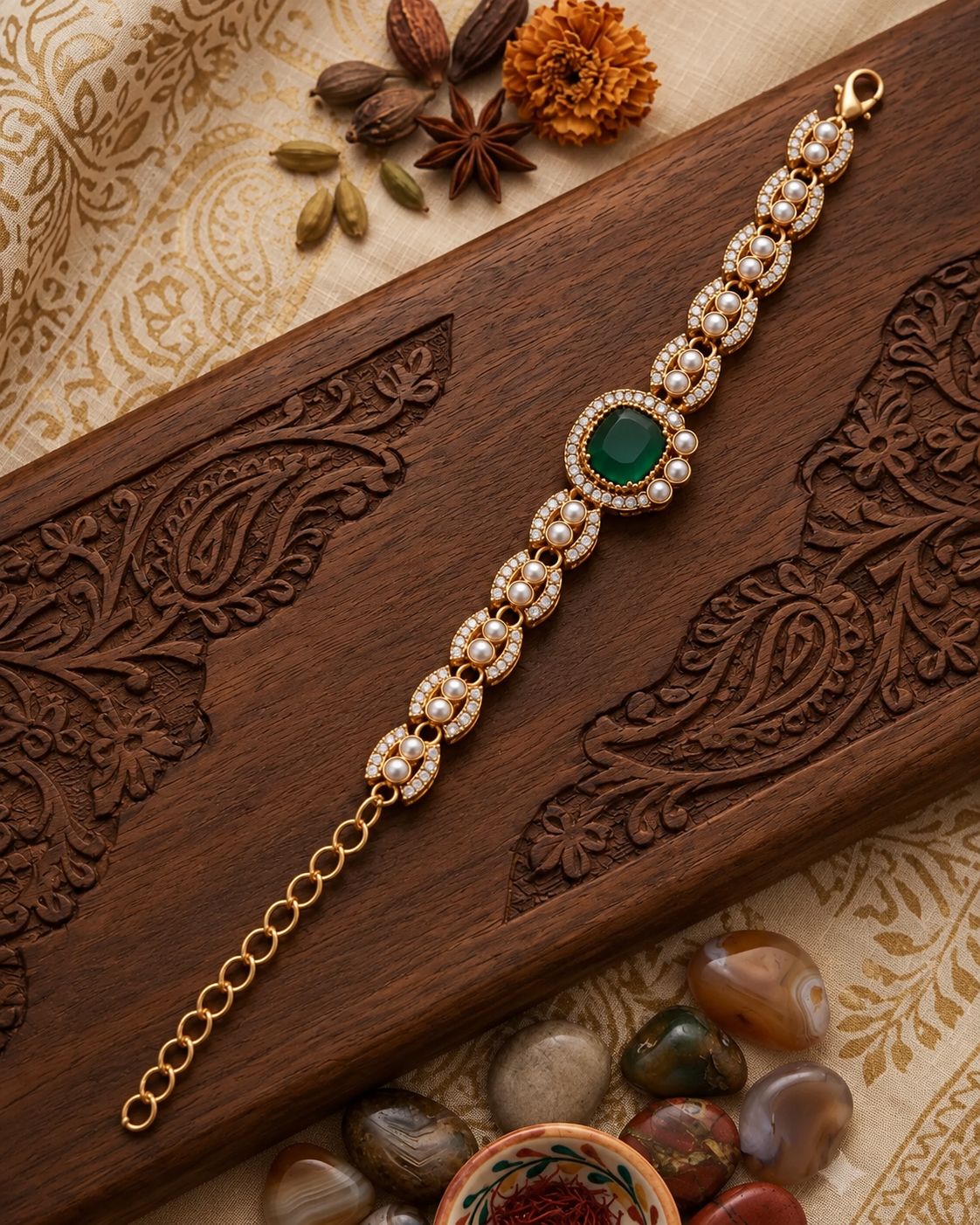 Green Pranvika Indo Western Bracelet