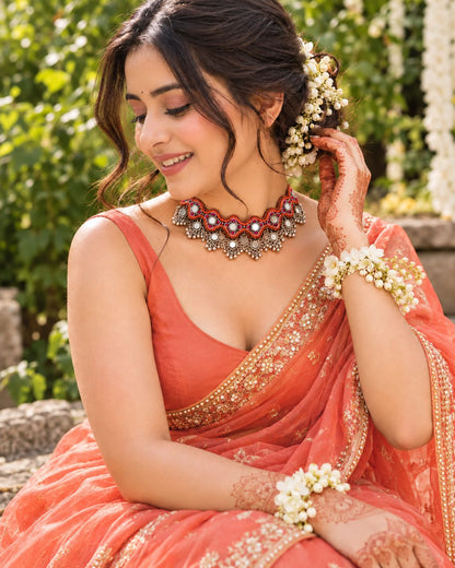 Coral Noori Handmade Choker Necklace