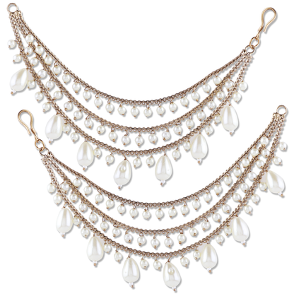 Copper Bahubali Pearl Kaan Chain Pair