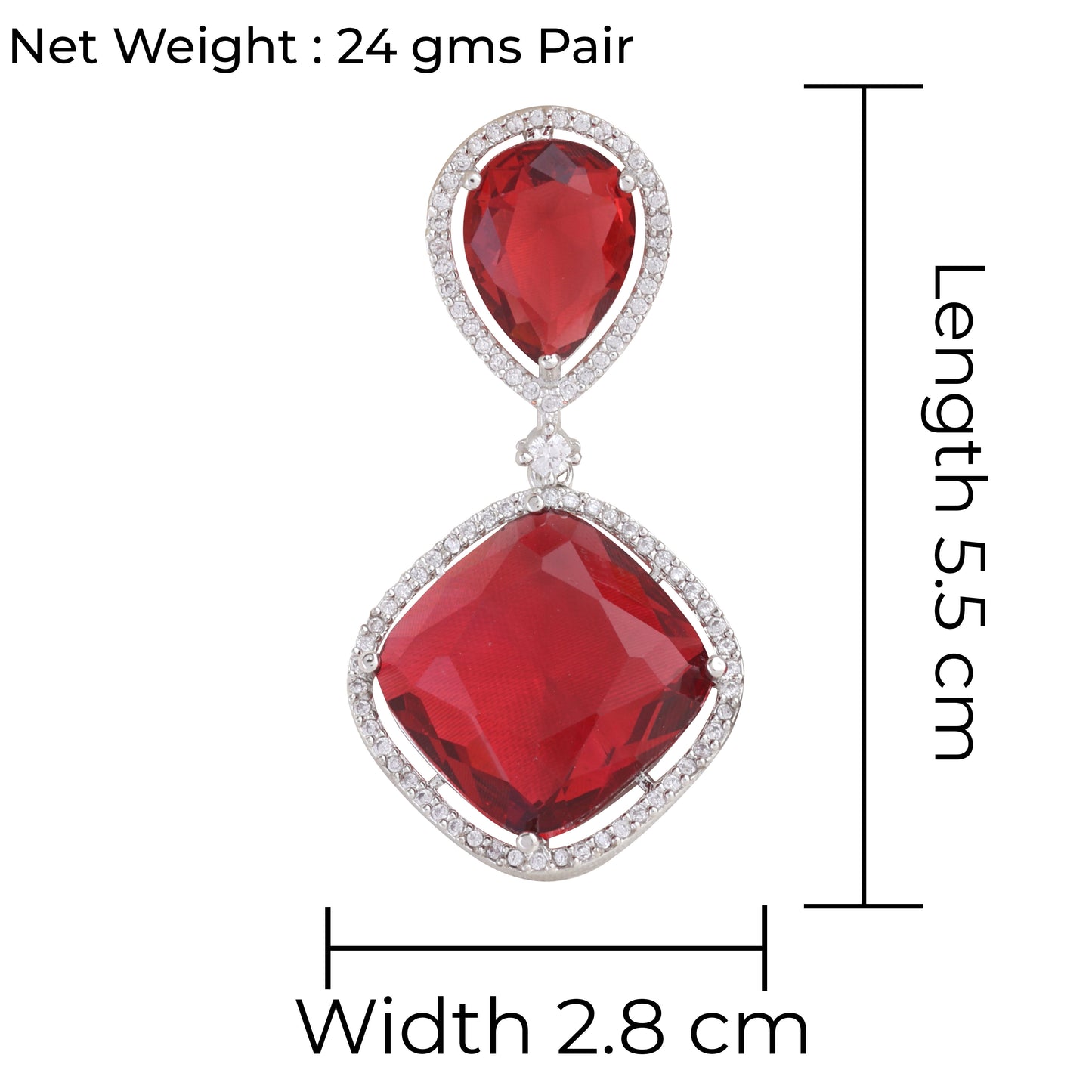 Wine Denis American Diamond Earring