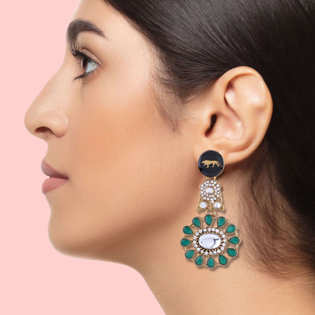 Green Yashi Designer Earring