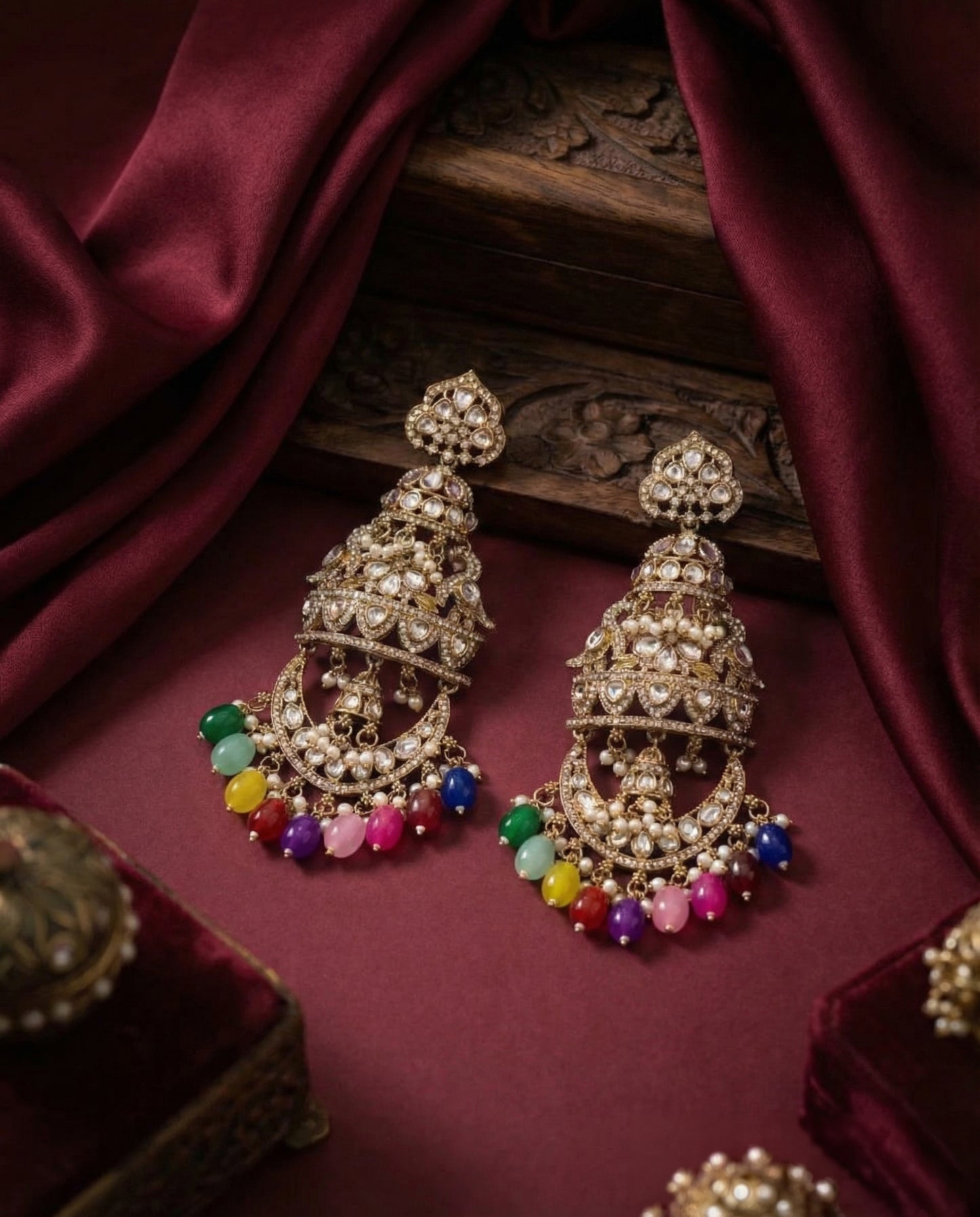 Multi Kavleen Premium Designer Statement Earring