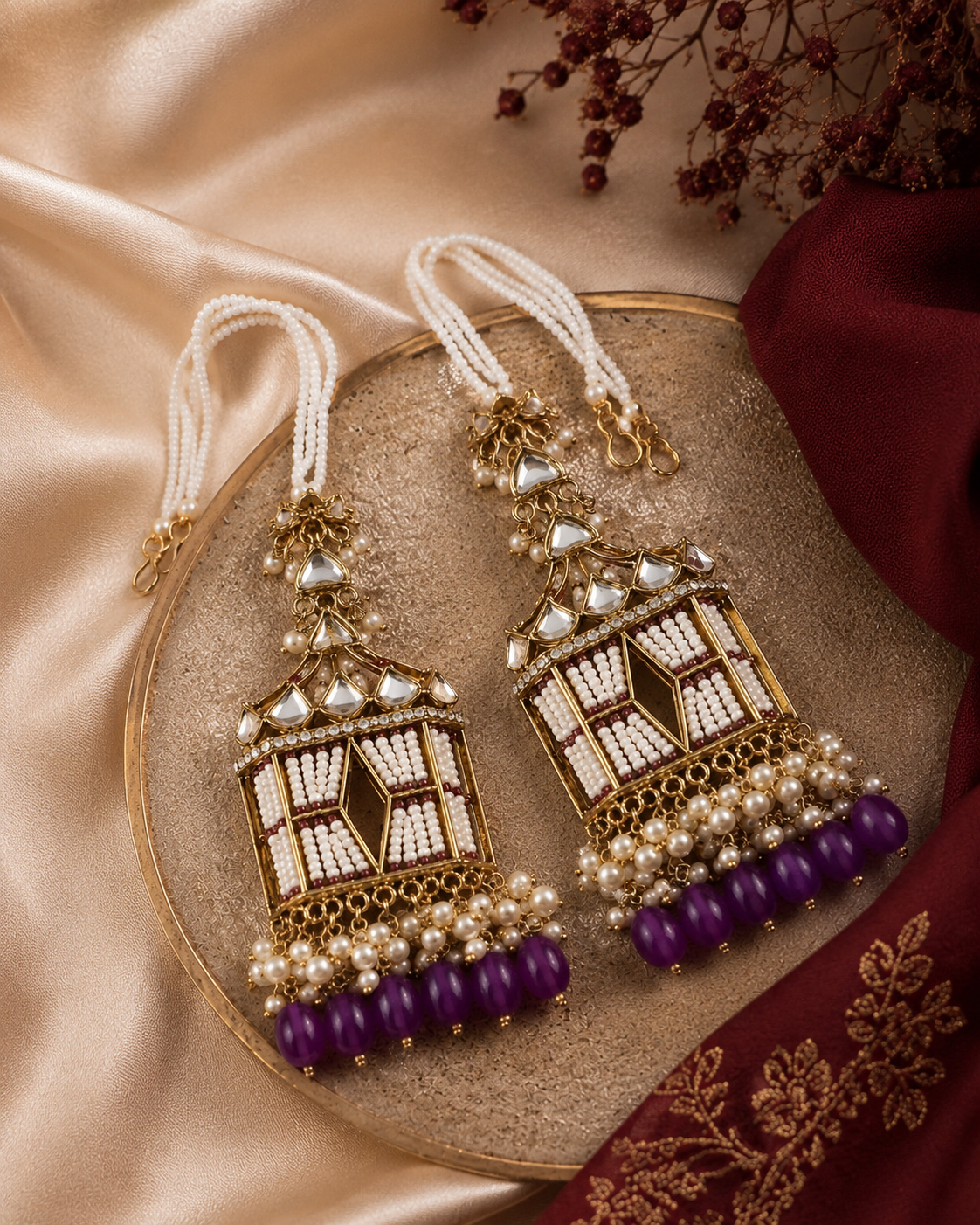 Purple Agastya Designer Earring with Sahara
