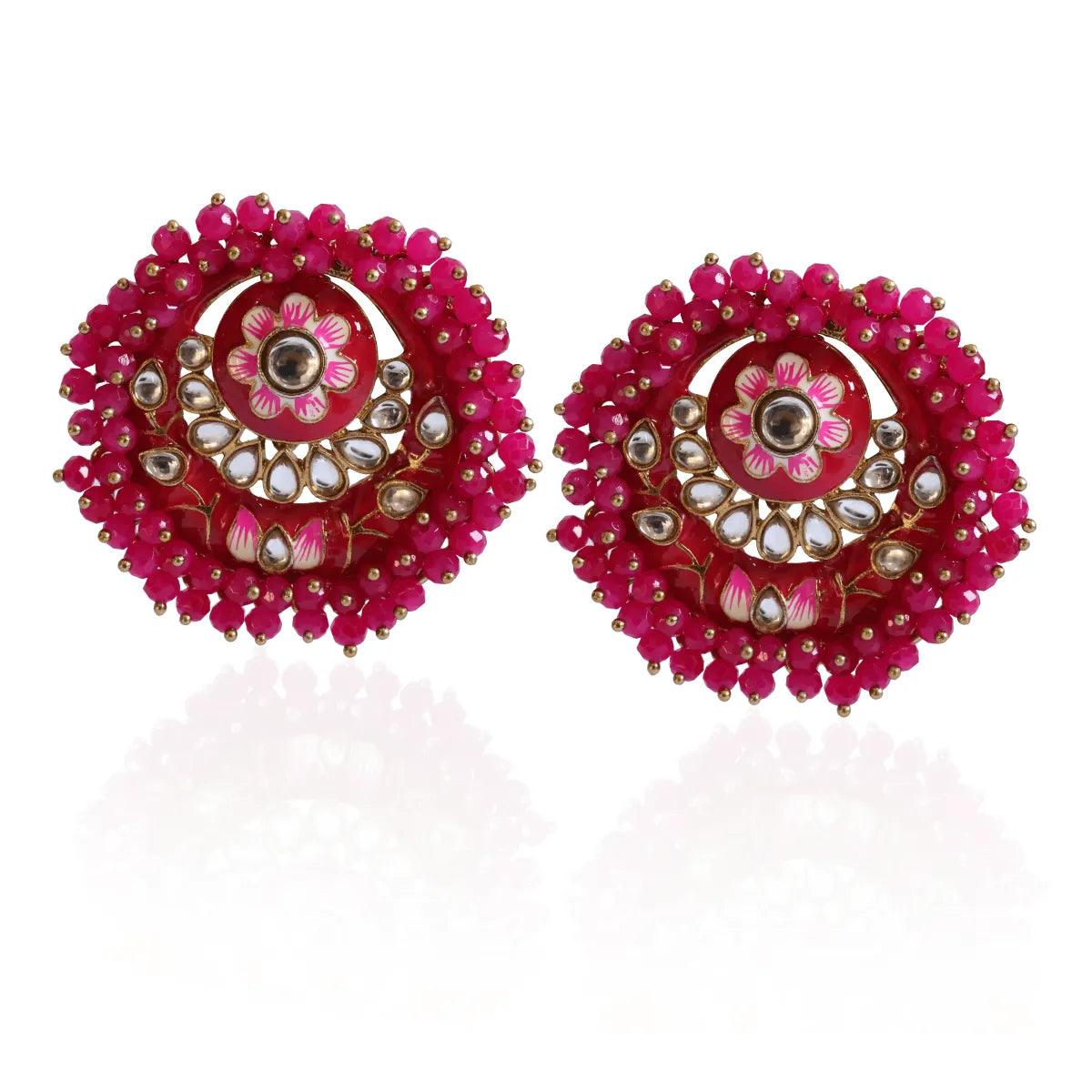 Dark Pink Ashu Meena Stud