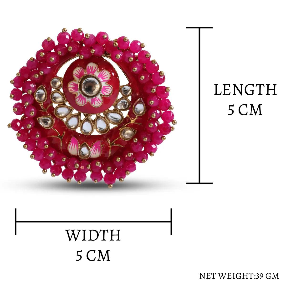 Dark Pink Ashu Meena Stud