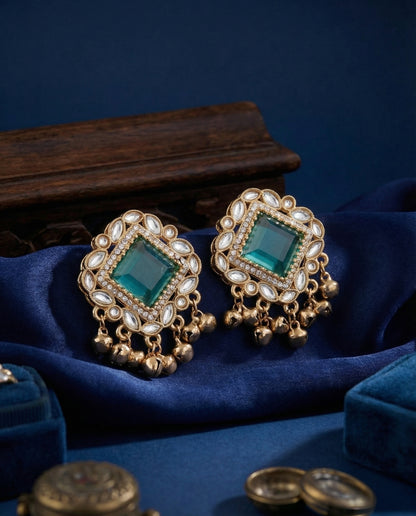 Sage Green Zarrah Kashmiri Look Ghunghru Earring