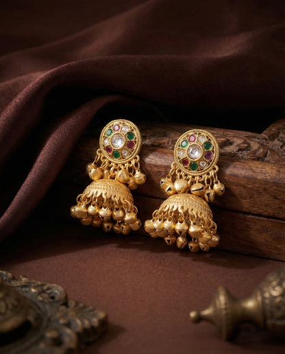 Ehan Premium Kashmiri Brass Lookalike Jhumka Earring