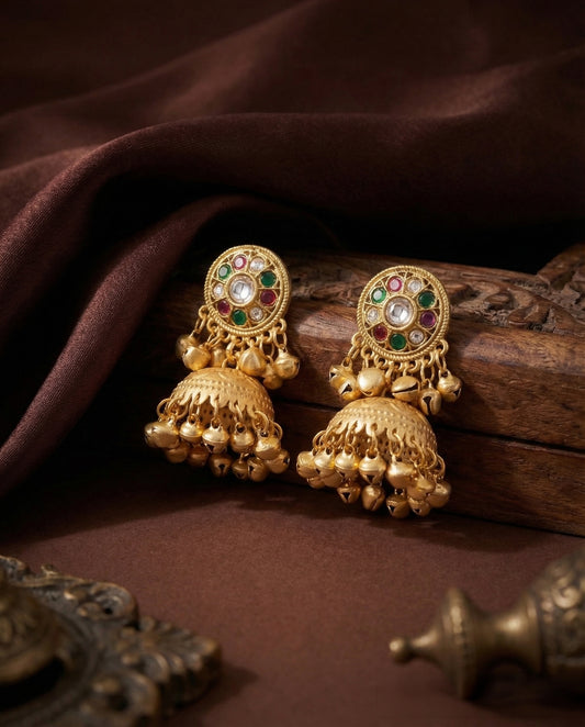 Ehan Premium Kashmiri Brass Lookalike Jhumka Earring