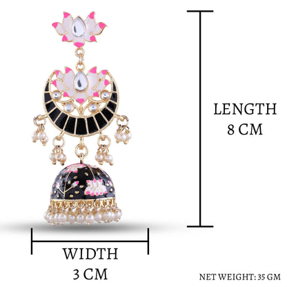 Black Long Moon Jhumka