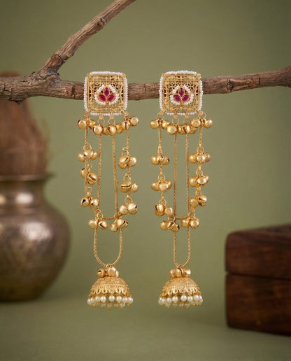 Reyant Premium Kashmiri Brass Lookalike Ghungroo Earring