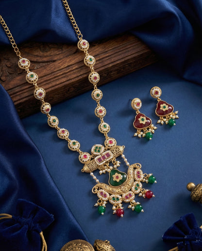 Bhramita Rajwada Necklace Set with Earring